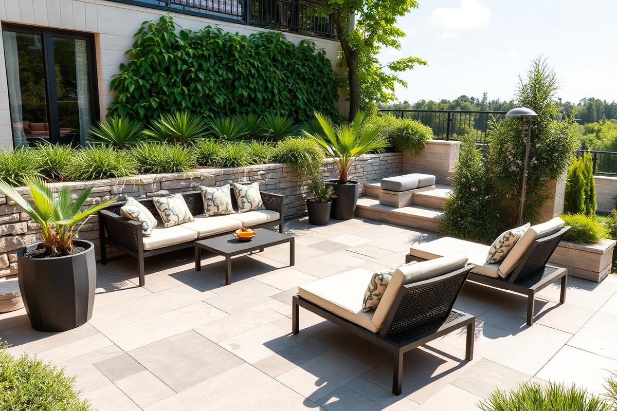 Modern terras natuursteen